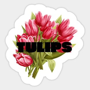 Tulip Art Deco Positive Flora Minimalist Vintage Sticker